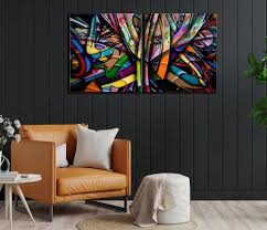 Multi Frame Abstract Colourful Wall