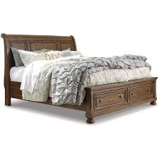Flynnter Queen Sleigh Bed With 2
