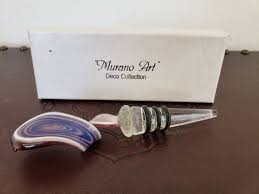 Murano Art Glass Bottle Stopper In Box