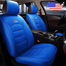 Us Design Blue Pu Leather Seat Cover