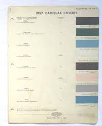 Sell 1957 Cadillac Dupont Color Paint Chip Chart All Models