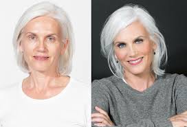 perfect makeup for women with gray hair
