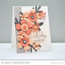 A little card to say hello from the whole family, and that we're thinking of you. Birthday Wishes Stitched Blooms Card Kit Countdown Flower Cards Floral Cards Card Craft