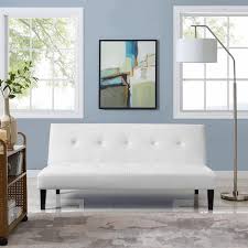 homestock white futon sofa bed faux