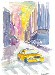 New York Street Scene Original Drawings Prints And Limited Editions  gambar png