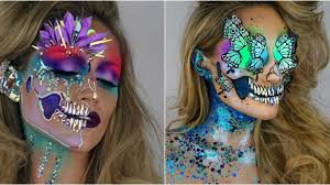 this holographic skull makeup is the