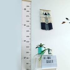 Wooden Wall Hanging Child Growth Chart Height Measure Ruler Sticker Room Home