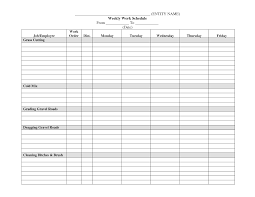 Employee Work Schedule Template Weekly Scheduling Template