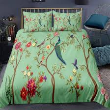 Peacock Flower Green 3d Bedding Set