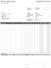 Free Weekly Timecard Template For Excel