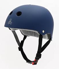 Triple Eight Certified Sweatsaver Navy Rubber Multi Sport Helmet