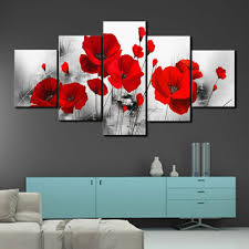 Red Poppy Flower Poppies Canvas Print