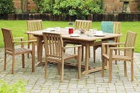 Teak Outdoor Extending Dining Table Set