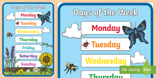Stay on top of your day with free calendar templates. Days Of The Week Display Poster