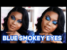 easy blue glitter smokey glam eyeshadow