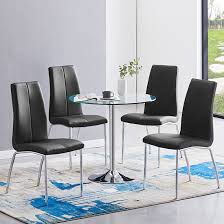 Dante Bistro Set In Clear Glass With 2