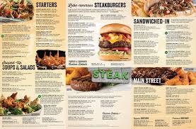 menu at quaker steak lube steakhouse