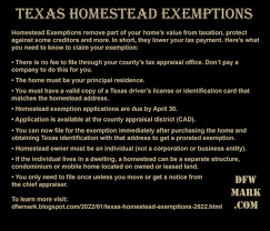 dfwmark texas homestead exemptions 2022