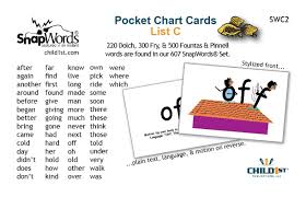 Snapwords List C Sight Word Pocket Chart Cards Buy Online
