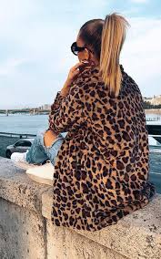 Rachel Leopard Print Faux Fur Coat In