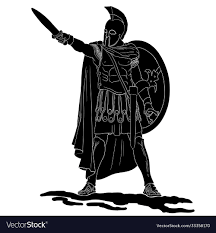 ancient greek warrior royalty free