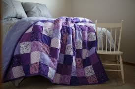 purple handmade flannel quilt super