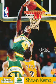 Kemp may have been the most explosive rookie to hit the nba Shawn Kemp Rookie Slam 1990 Seattle Supersonics Poster Marketcom Sports Poster Warehouse