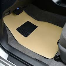 bdk premium 4pc set of carpet car floor mats with vinyl safety heel pad for car truck suv coupe sedan light beige mt 100 lb