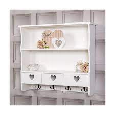 Large White Wall Shelf Unit With Heart