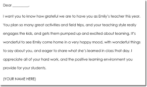 5 Teacher To Parents Thank You Note Samples Wording Ideas