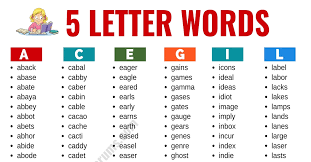 5 letter words excellent list of 3000