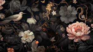aesthetic black flower hd wallpaper by