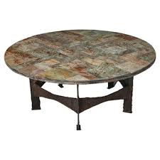 Round Slate Mosaic Coffee Table From