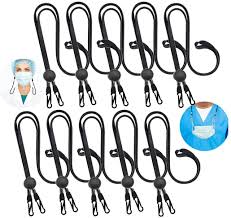 Everyday supplies · diy headquarters · talented creators Adjustable Face Mask Lanyard Strap For Mask Handy Convenient Safety Mask Holder Hanger Comfortable Around The Neck Facemask Rest Ear Saver 10pcs Black Amazon Com