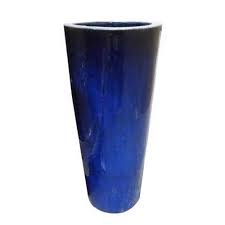 Glazed Tall Round Vase Planter Round
