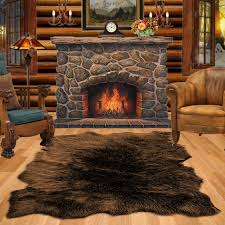 bear skin accent rug sheepskin random