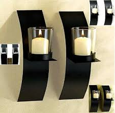 Mod Art Candle Wall Sconce Duo Set