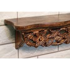 Wooden Hand Carved Wall Decor Shelf