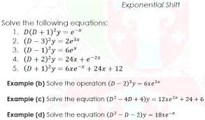 solved exponential shift solve the