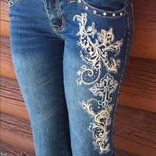 Cowgirl Rodeo Bling Jeans Trinity Ranch Boot Cut Boutique