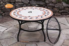 Mosaic Fire Bowl Table With Bbq Grill