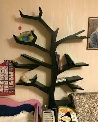 Bookshelf Wall Art Shelves Wooden Tree