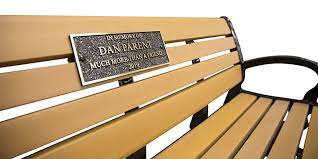 outdoor memorial plaques for benches