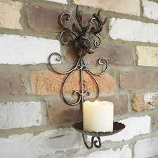 stag design wall mounted candle holder