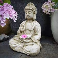 Large Lotus Tealight Buddha Statue