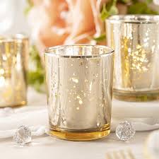 Gold Mercury Glass Votive Candle Holder