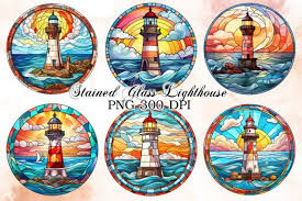 Stained Glass Lighthouse Sublimation