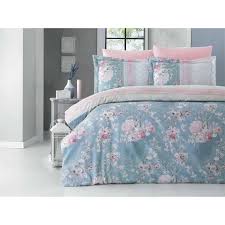 100 Cotton Blue Pink Fl Design