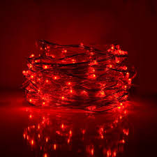 33 Foot Plug In Led Fairy Lights 100 Red Micro Led Lights On Copper Wire Hometown Evolution Inc