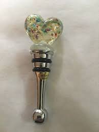 glass hart shape wine bottle stopper